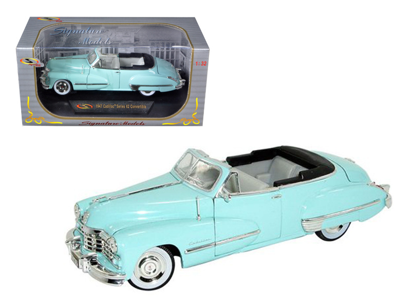 1947 Cadillac Series 62 Light Blue Convertible 1/32 Diecast Car Model By Signature Models