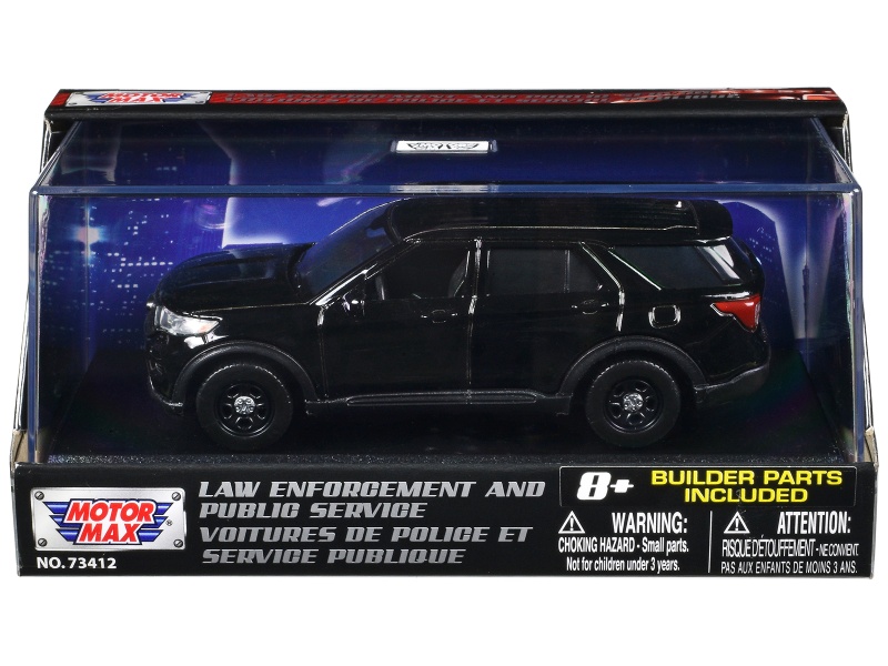 2022 Ford Police Interceptor Utility Black Unmarked Diecast Model Car