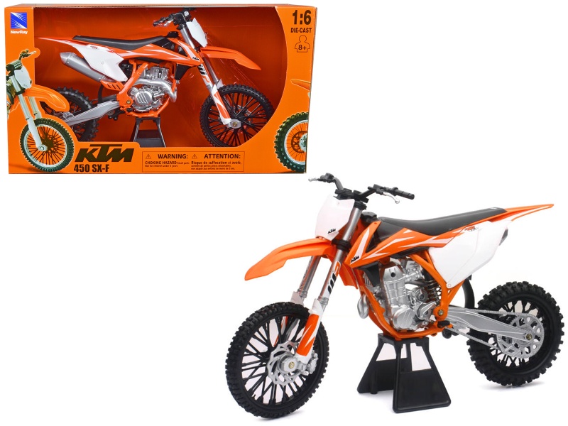 2018 Ktm 450 Sx-F Dirt Bike Motorcycle Orange And White 1/6 Diecast Model By New Ray
