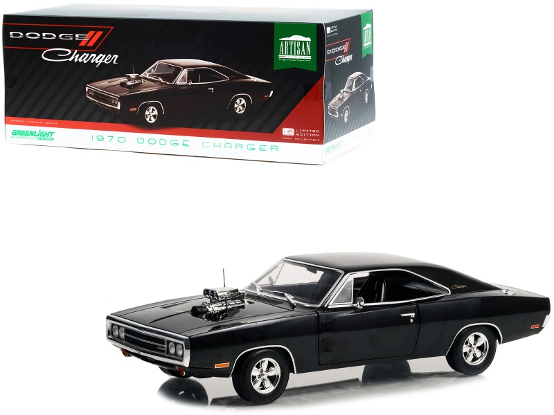 1970 Dodge Charger With Blown Engine Black "Artisan Collection" Series 1/18 Diecast Model Car By Greenlight