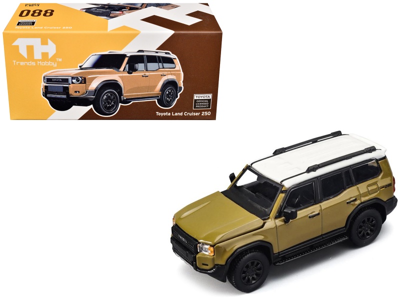 Toyota Land Cruiser 250 Sand With White Top 1/64 Diecast Model Car By Trends Hobby