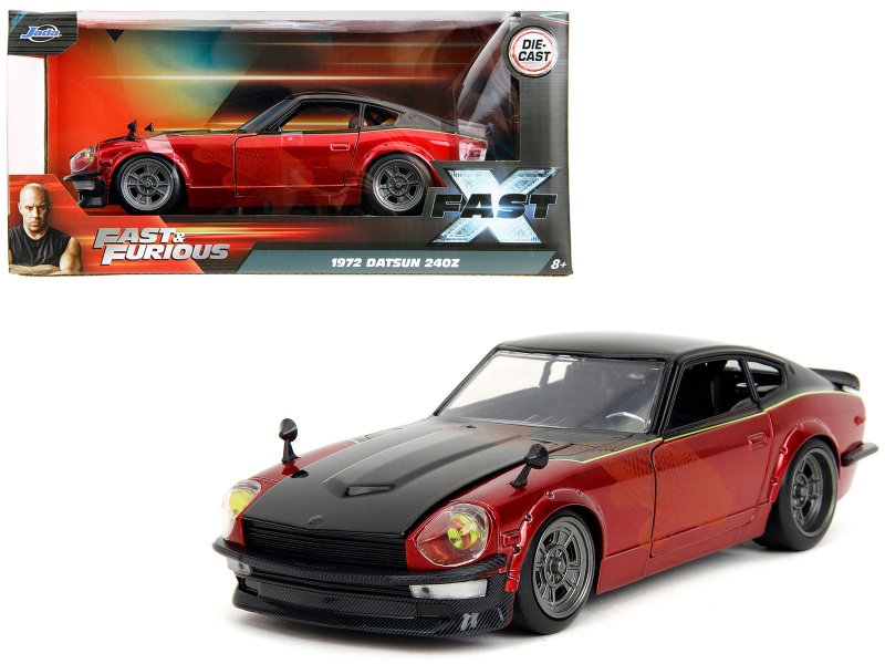 1972 Datsun 240Z Black And Red Metallic "Fast X" (2023) Movie "Fast & Furious" Series 1/24 Diecast Model Car By Jada