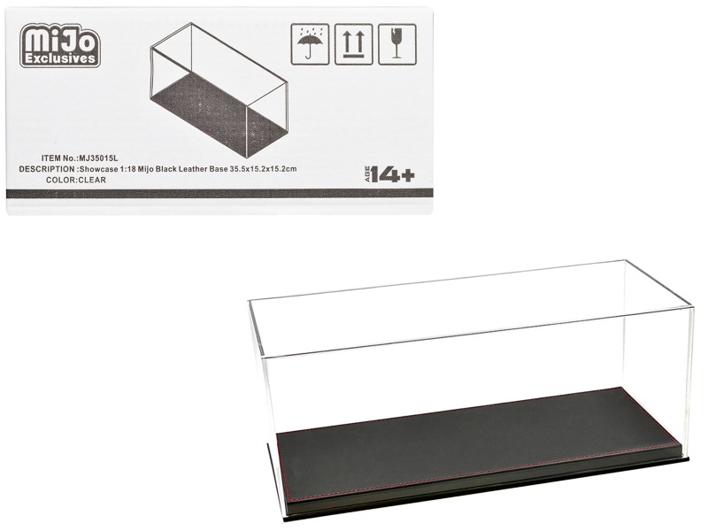 Showcase Acrylic Display Case With Black Synthetic Leather Base 'Mijo Exclusives' For 1/18 Scale Models