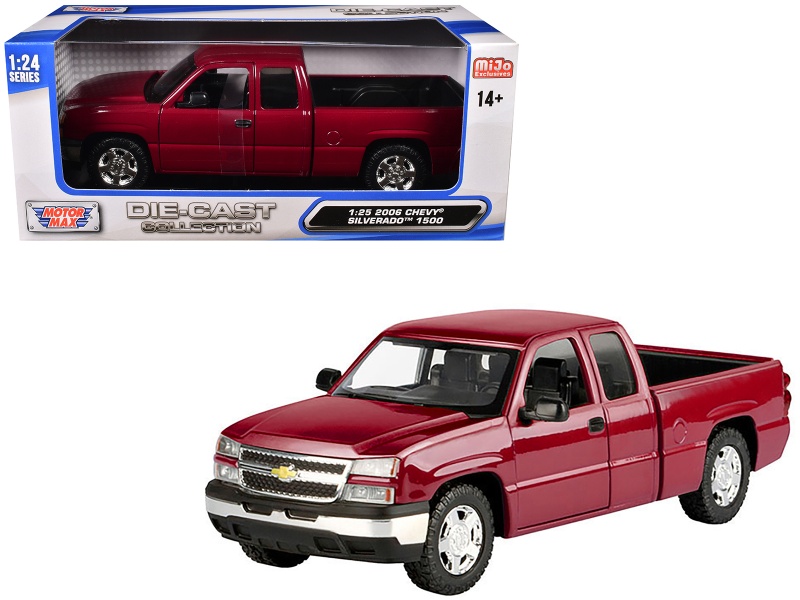 2006 Chevrolet Silverado 1500 Pickup Truck Red Metallic "Die-Cast Collection" Series 1/25 Diecast Model Car By Motormax