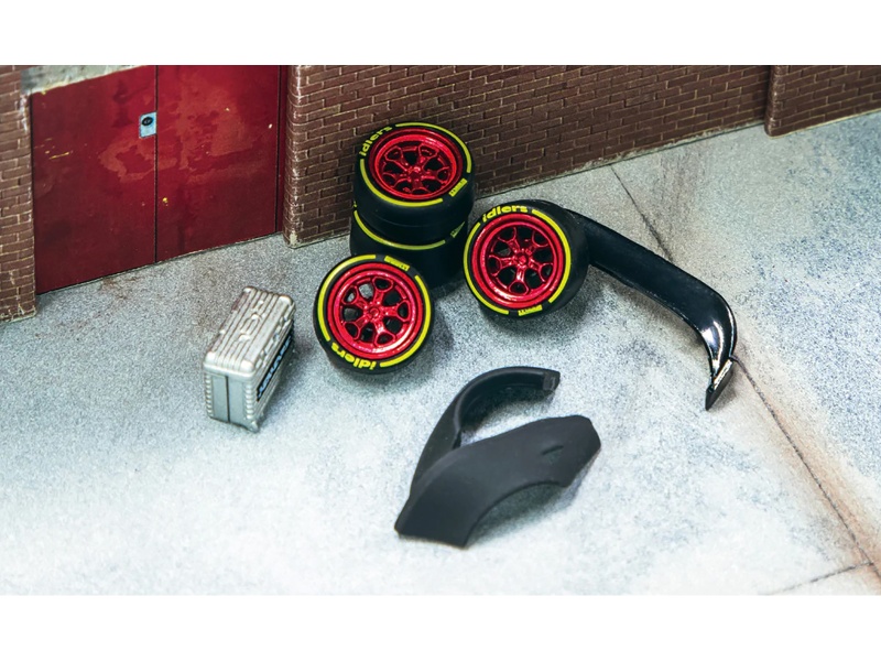 "Rotiform Hur" Wheels And Parts Designed For Rwb Models For 1/64 Model Cars By Tarmac Works