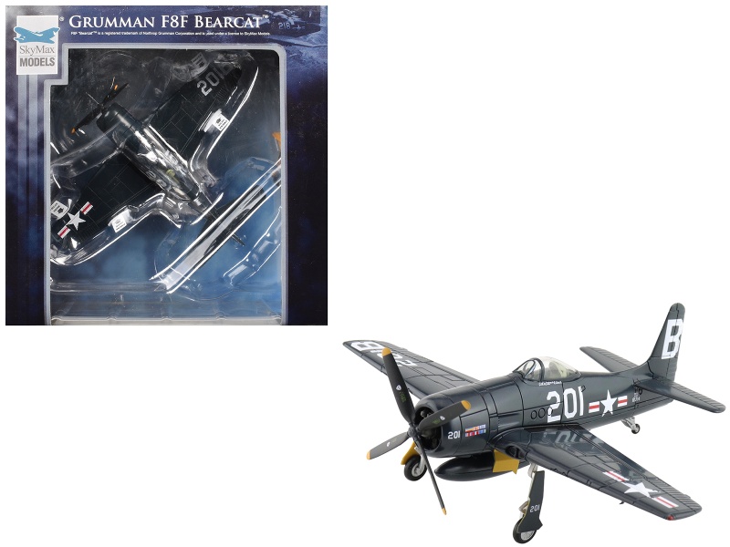 Grumman F8f-2P Bearcats Fighter Aircraft "121714 Duxford (Restored Plane)" (2014) United States Navy "Skymax Flying Heroes" 1/72 Diecast Model By Hobby Master