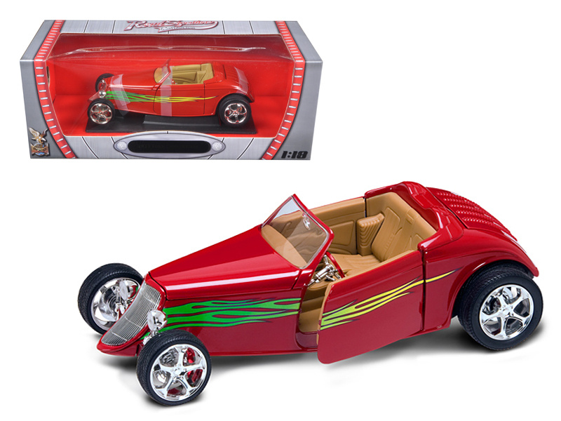 1933 Ford Roadster Red 1/18 Diecast Car By Road Signature