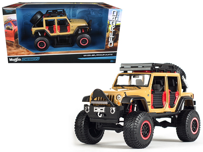 2015 Jeep Wrangler Unlimited Brown Off Road Kings 1/24 Diecast Model Car By Maisto