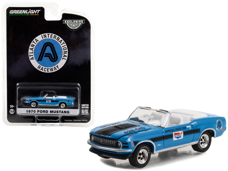 1970 Ford Mustang Mach 1 428 Cobra Jet Convertible "Atlanta International Raceway Official Pace Car" "Hobby Exclusive" Series 1/64 Diecast Model Car By Greenlight