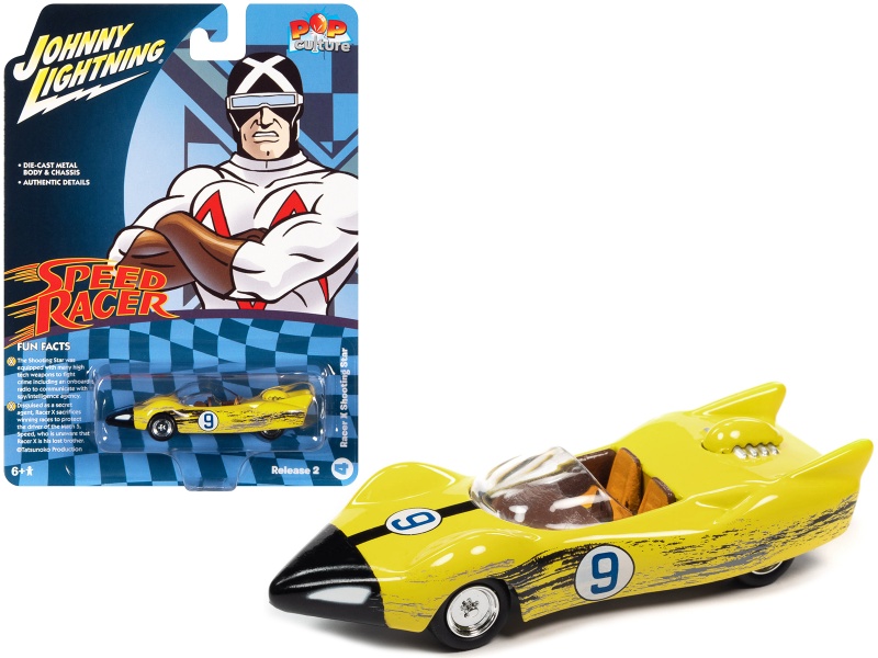 Racer X's Shooting Star (Raced Version) "Speed Racer" (1967) Tv Series "Pop Culture" 2022 Release 2 1/64 Diecast Model Car By Johnny Lightning