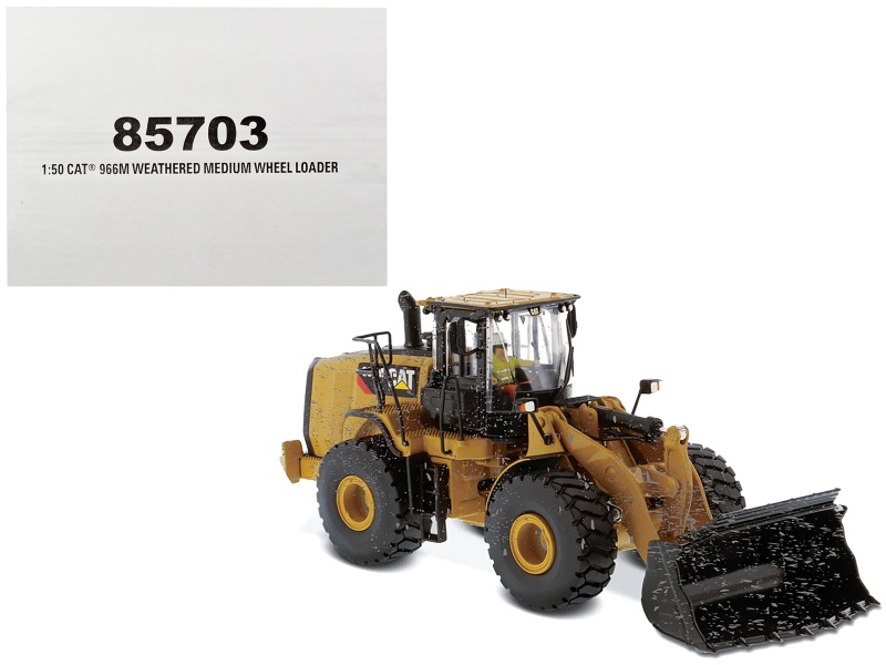 Cat Caterpillar 966M Wheel Loader With Operator (Dirty Version) "Weathered" Series 1/50 Diecast Model By Diecast Masters
