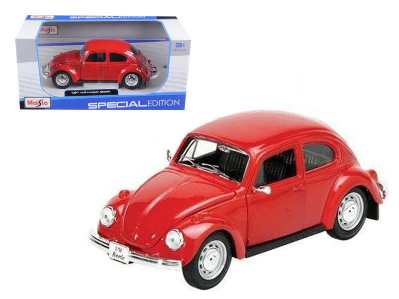 1973 Volkswagen Beetle Red 1/24 Diecast Model Car By Maisto