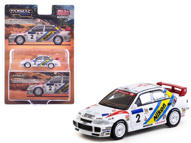 Mitsubishi Lancer Evolution Iii #2 Kenneth Eriksson - Staffan Parmander Winner "Hong Kong-Beijing Rally" (1995) "Global64" Series 1/64 Diecast Model By Tarmac Works