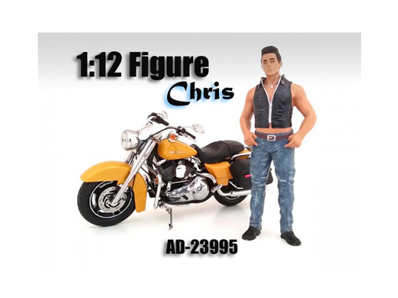 Biker Chris Figure For 1:12 Scale Motorcycles By American Diorama