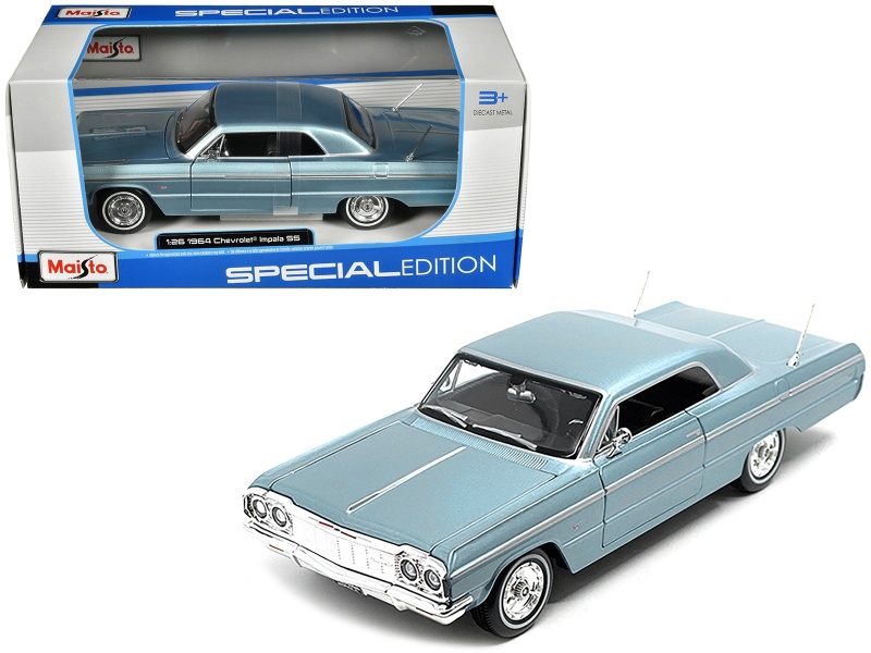 1964 Chevrolet Impala SS Blue Metallic Diecast Model Car - Maisto Special Edition Series