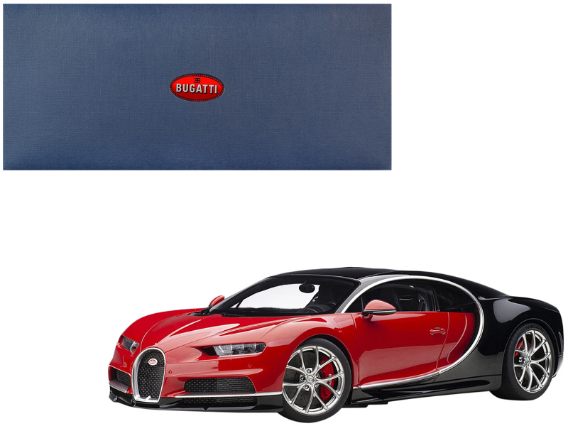 Bugatti Chiron Italian Red And Nocturne Black 1/12 Model Car By Autoart