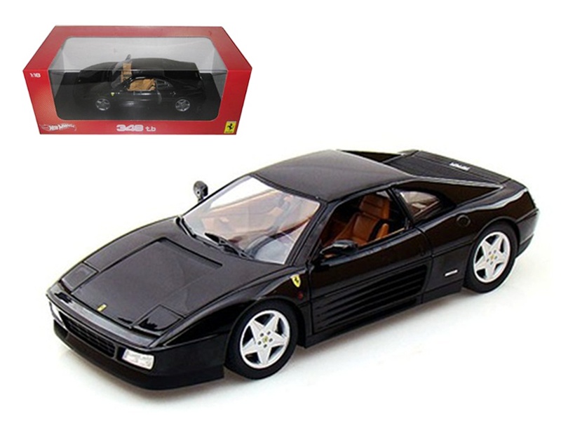 Ferrari 348 Tb Black 1/18 Diecast Car Model By Hotwheels