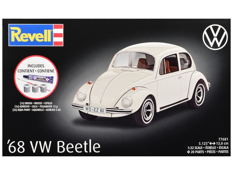 Level 3 Model Kit 1968 Volkswagen Beetle All-Included Kit 1/32 Scale Model By Revell