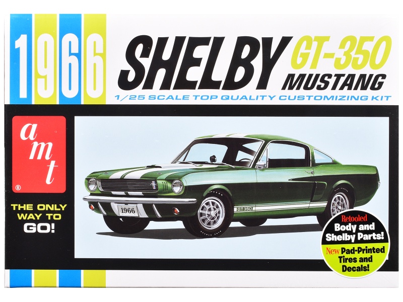 Skill 2 Model Kit 1966 Shelby Mustang Gt-350 1/25 Scale Model By Amt