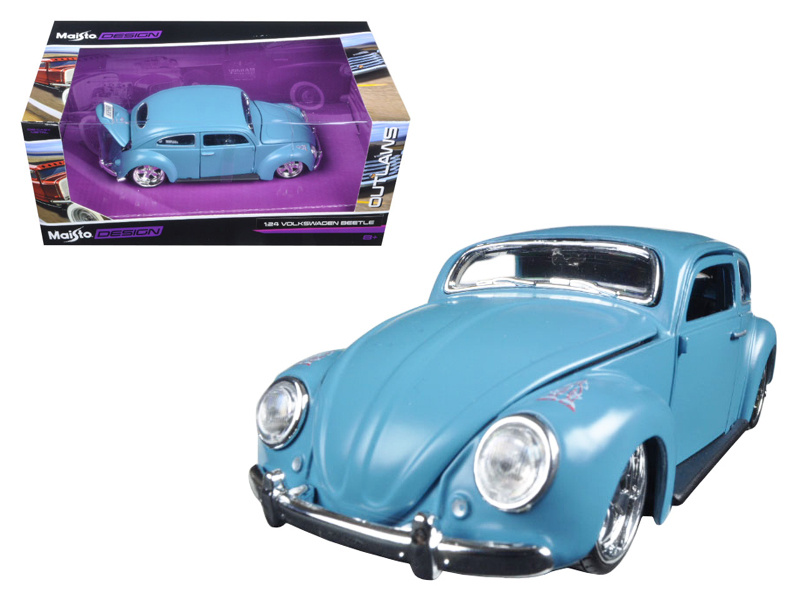 Volkswagen Beetle Blue "Outlaws" 1/24 Diecast Model Car By Maisto