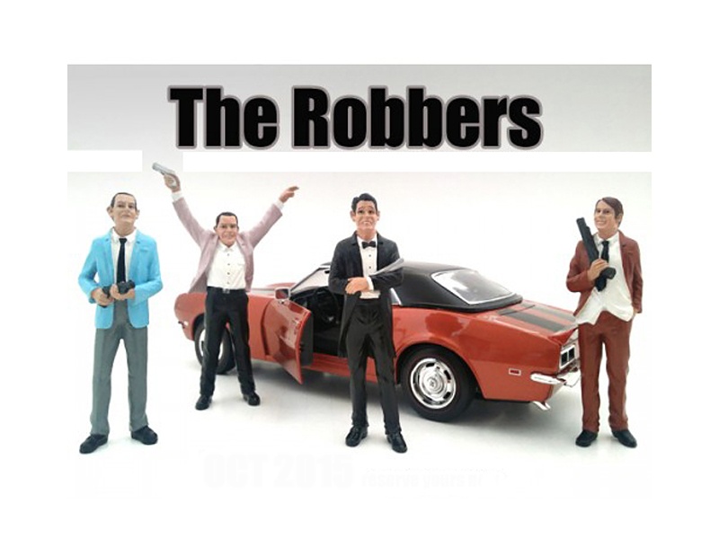 "The Robbers" 4 Piece Figure Set For 1:18 Scale Models By American Diorama