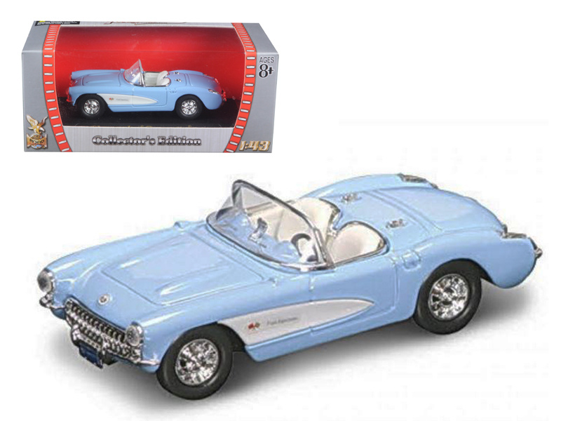 1957 Chevrolet Corvette Blue 1/43 Diecast Model Car By Road Signature
