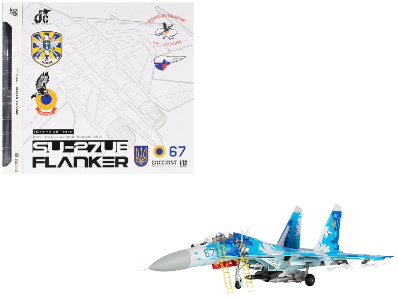 Sukhoi Su-27Ub Flanker Aircraft "831St Tactical Aviation Brigade" (2017) Ukrainian Air Forces 1/72 Diecast Model By Jc Wings