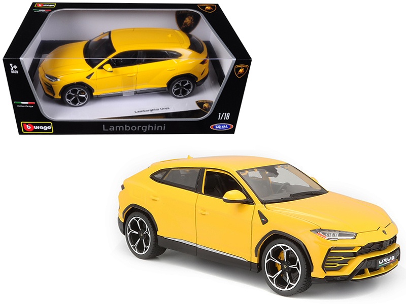 Lamborghini Urus Yellow 1/18 Diecast Model Car By Bburago