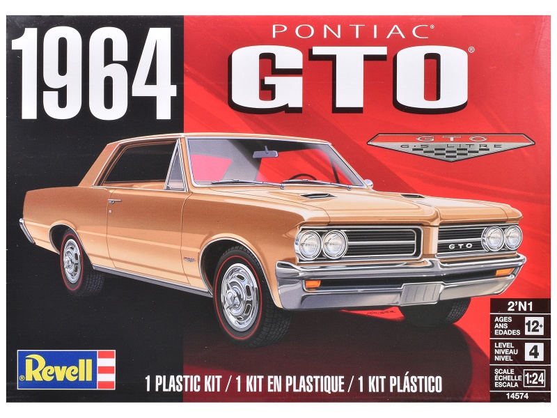 Level 4 Model Kit 1964 Pontiac Gto 2-In-1 Kit 1/24 Scale Model By Revell