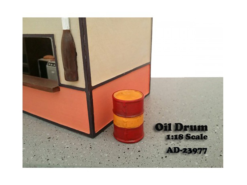 Oil Drum Accessory Set Of 2 Pieces For 1/18 Scale Models By American Diorama