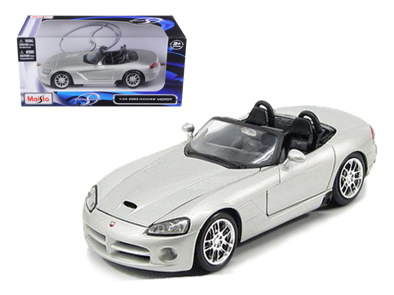 2003 Dodge Viper Srt-10 Silver 1/24 Diecast Model Car By Maisto