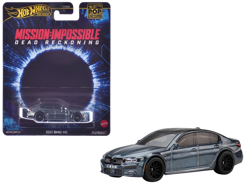 2021 Bmw M5 Gray Metallic With Black Top "Mission: Impossible – Dead Reckoning" (2023) Movie "Pop Culture" Series Diecast Model Car By Hot Wheels