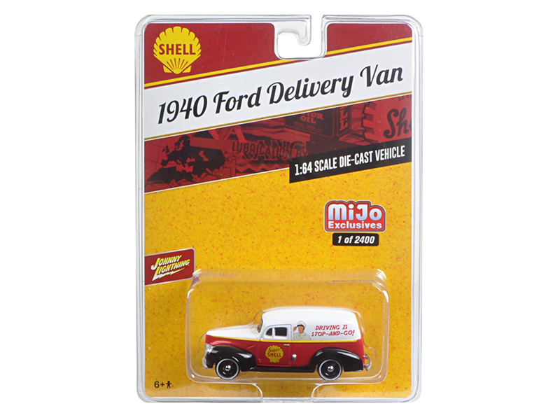 1940 Ford Delivery Van "Shell" 1/64 Diecast Model Car By Johnny Lightning