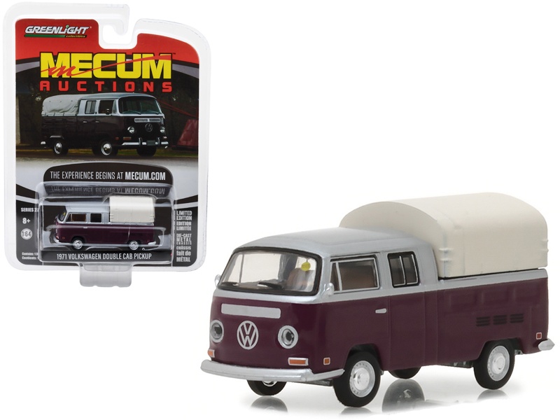 1971 Volkswagen Double Cab Pickup Burgundy And Silver (Houston 2015) Mecum Auctions Collector Series 2 1/64 Diecast Model Car By Greenlight