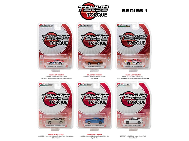Tokyo Torque Series / Release 1, 6Pc Set 1/64 Diecast Model Cars By Greenlight