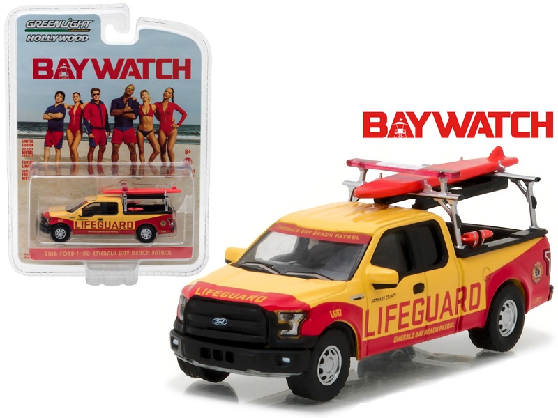 2016 Ford F-150 Emerald Bay Beach Patrol "Baywatch" Movie (2017) 1/64 Diecast Model Car By Greenlight