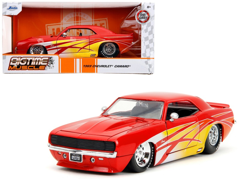 1969 Chevrolet Camaro Red Diecast Model Car - Jada 'BigTime Muscle' Series 1/24 Scale