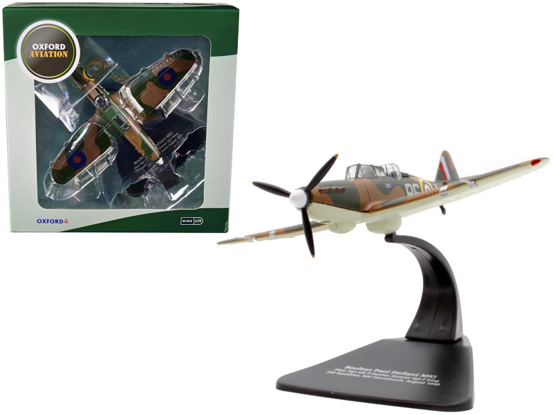 Boulton Paul Defiant Mk I Fighter Plane Pilot: Sqn Ldr P Hunter Gunner Sgt F King 264 Squadron Raf Hornchurch (August 1940) "Oxford Aviation" Series 1/72 Diecast Model Airplane By Oxford Diecast