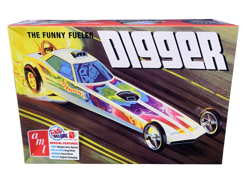 Skill 2 Model Kit Digger Dragster "The Funny Fueler" 1/25 Scale Model By Amt