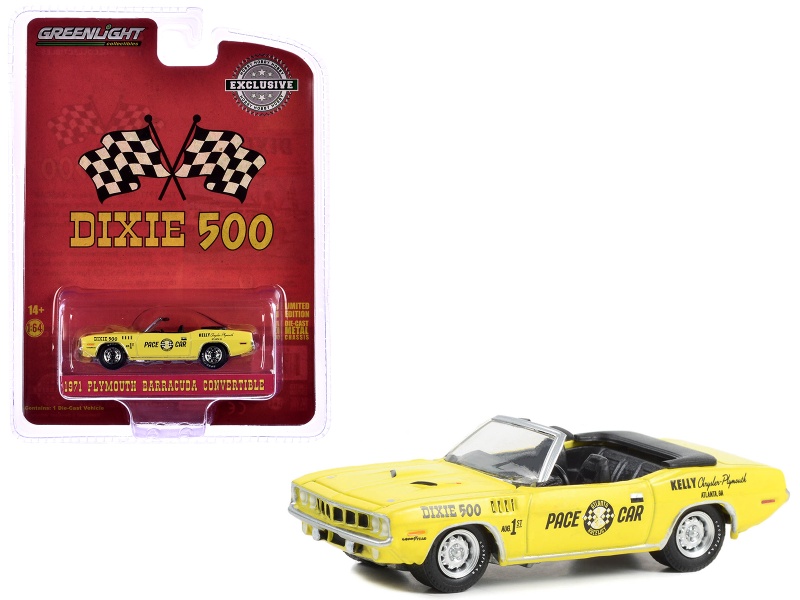 1971 Plymouth Barracuda Convertible Dixie 500 Pace Car Diecast Model Car - Hobby Exclusive Series