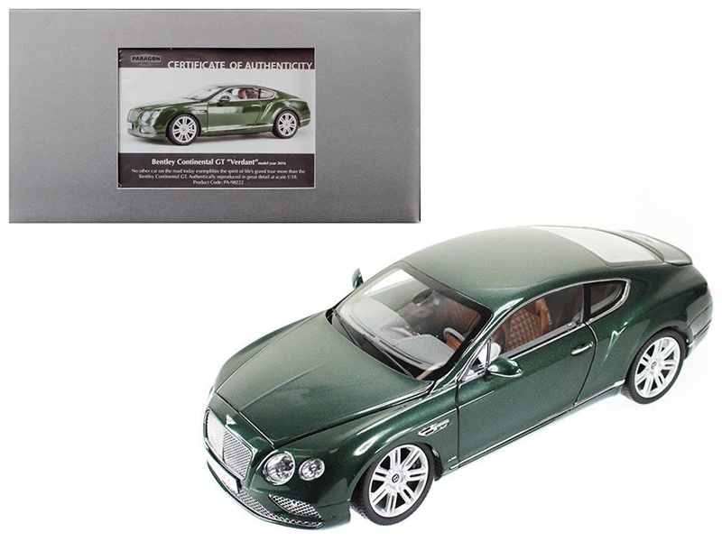 2016 Bentley Continental Gt Lhd Verdant Green 1/18 Diecast Model Car By Paragon