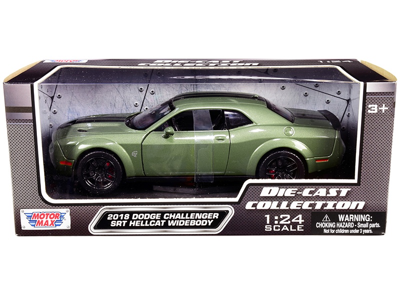 2018 Dodge Challenger SRT Hellcat Widebody Green Metallic Diecast Model Car