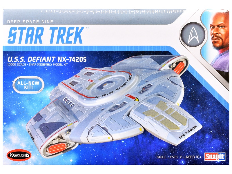 Skill 2 Snap Model Kit Uss Defiant Nx-74205 Starship "Star Trek: Deep Space Nine" (1993-1999) Tv Series 1/1000 Scale Model By Polar Lights