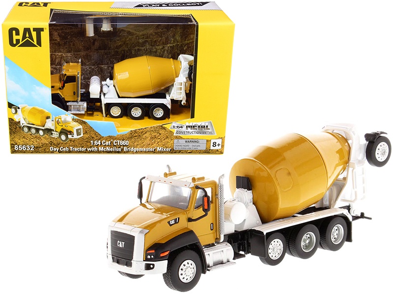 Cat Caterpillar Ct660 Day Cab Tractor With Mcneilus Bridgemaster Concrete Mixer "Play & Collect!" Series 1/64 Diecast Model By Diecast Masters