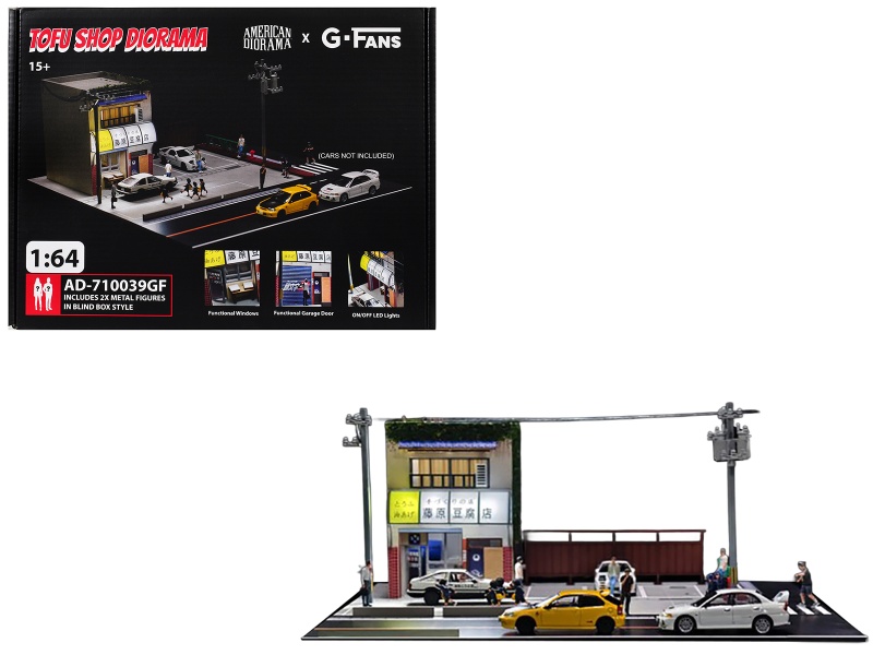 Akina Tofu Shop Diorama Set "American Diorama X G-Fans" Series For 1/64 Scale Models By American Diorama