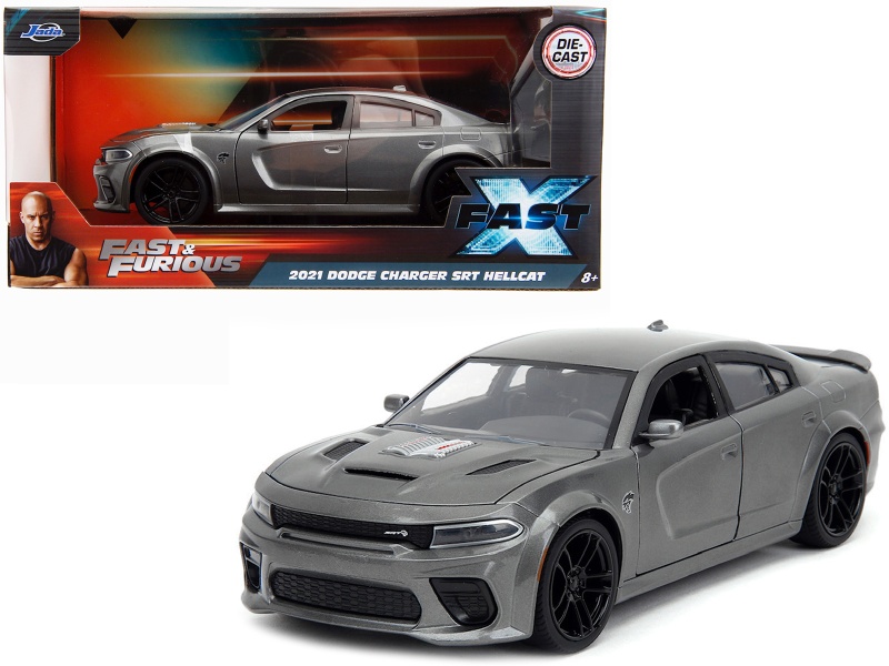 2021 Dodge Charger SRT Hellcat Gray Metallic 'Fast X' Diecast Model Car - Jada