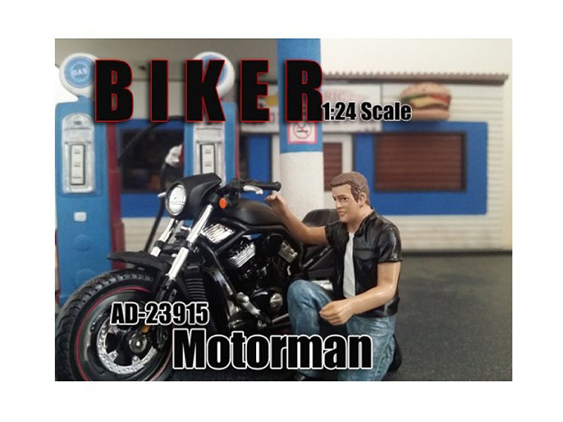 Biker Motorman Figure For 1:24 Scale Models By American Diorama