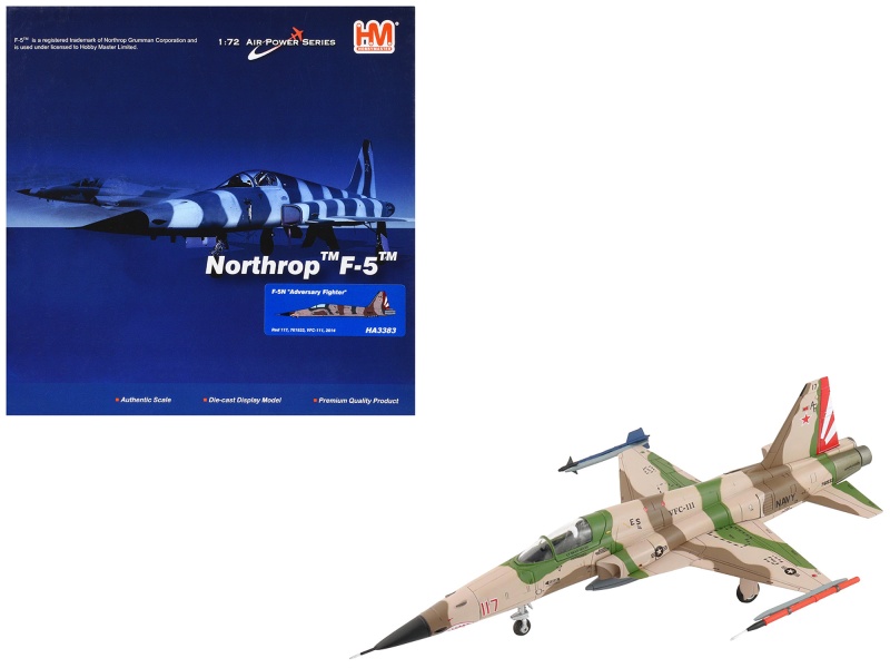 Northrop F-5N Tiger Ii Aircraft "Red 117 761533 Adversary Fighter Vfc-111 Sundowners" United States Navy "Air Power Series" 1/72 Diecast Model By Hobby Master