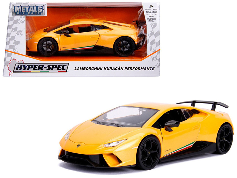 Lamborghini Huracan Perfomante Metallic Yellow 1/24 Diecast Model Car By Jada
