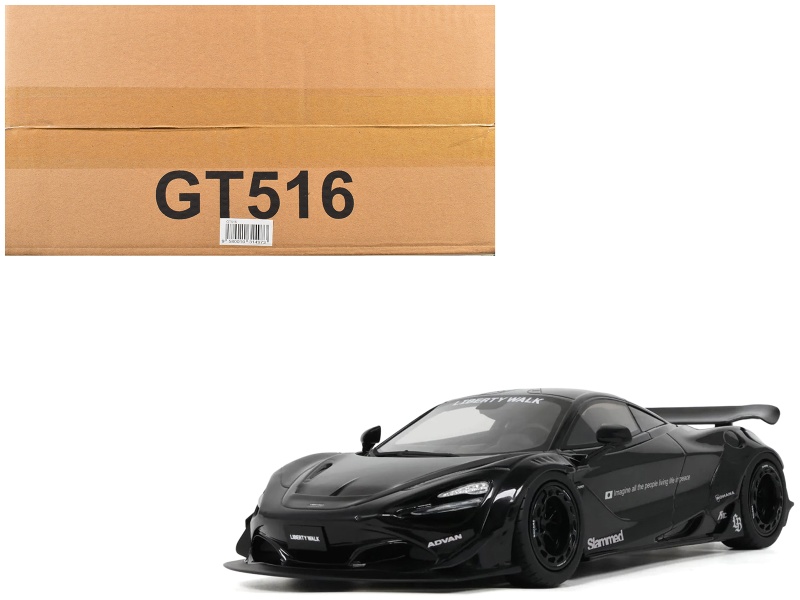 2023 Mclaren 720S "Lb-Works - Liberty Walk" Black 1/18 Model Car By Gt Spirit